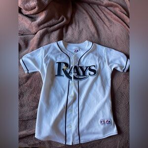 Kids White Rays Baseball Jersey